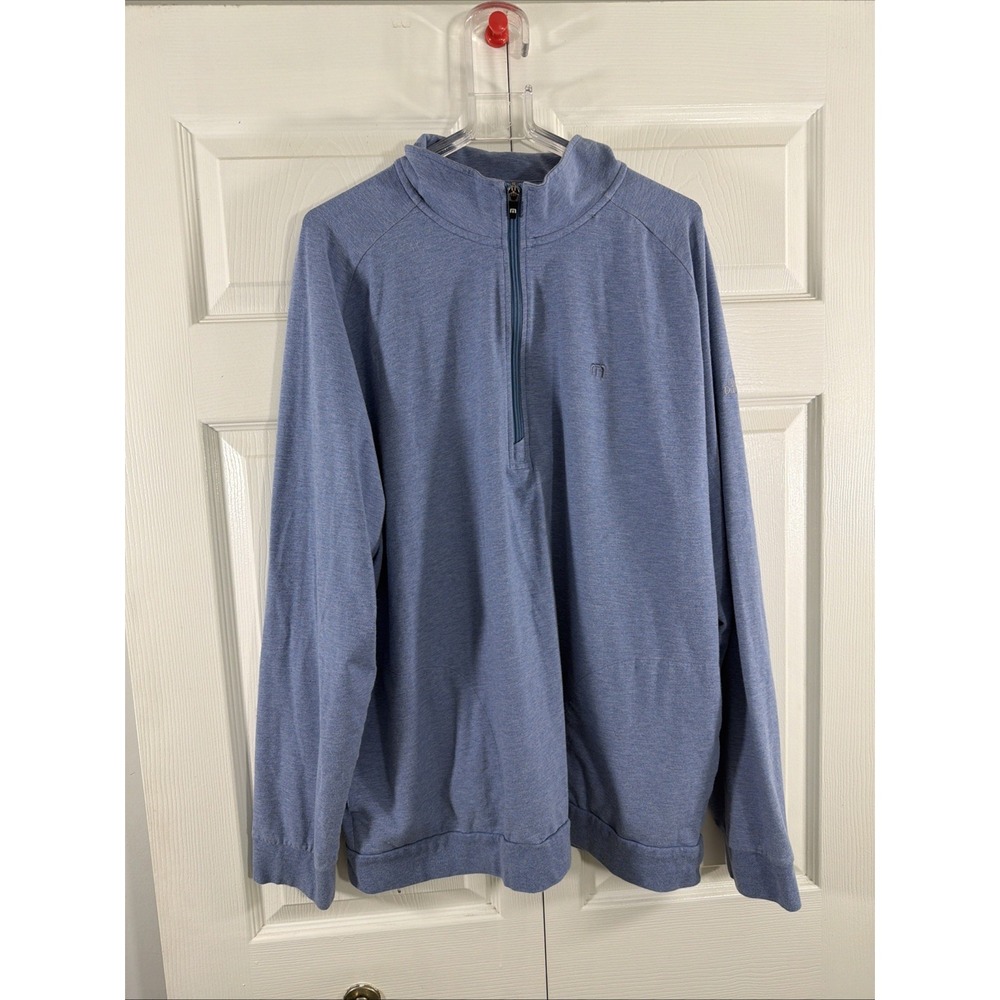 travis matthew mens 1/4 zip sweatshirt size 2XL cotton polyester gray color